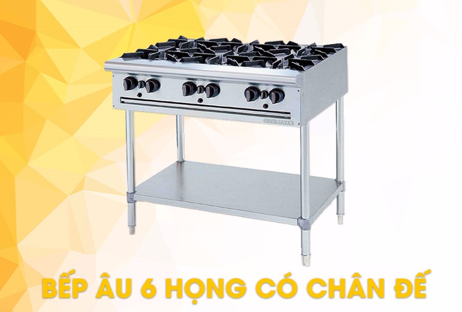 Bếp âu 6 họng có chân Berjaya Ob6fs-17 chất lượng