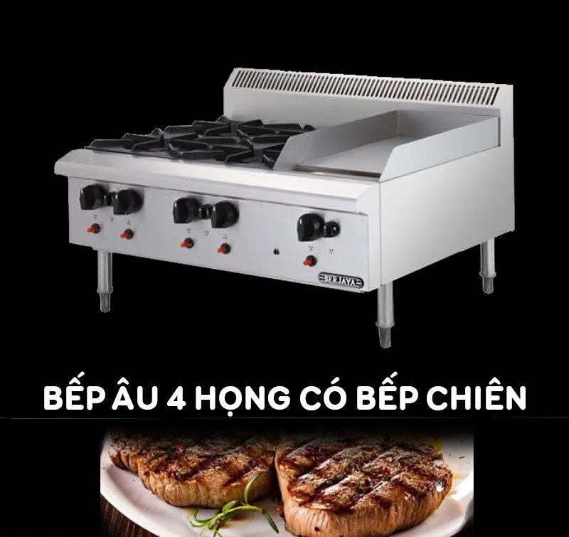 Bếp âu 4 họng kèm chiên phẳng Berjaya Ob4gg1b-17