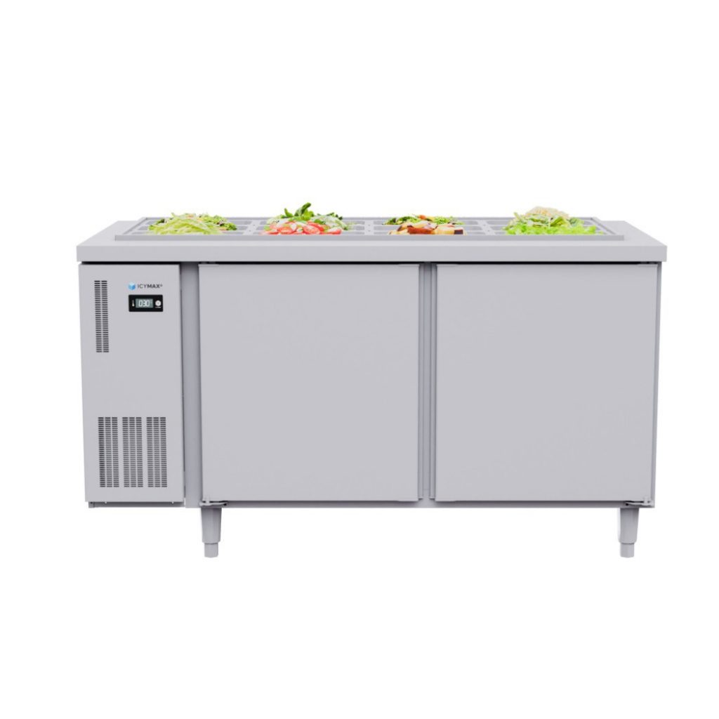 TỦ BÀN SALAD ICYMAX 2 CÁNH INOX 1500X750 ISR 2S157