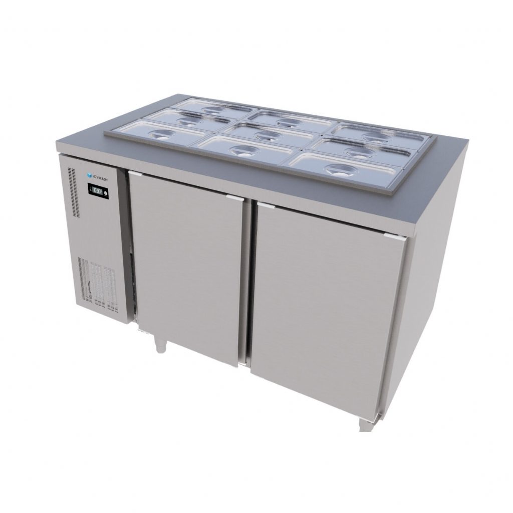TỦ BÀN SALAD ICYMAX 2 CÁNH INOX 1200X750 ISR 2S127