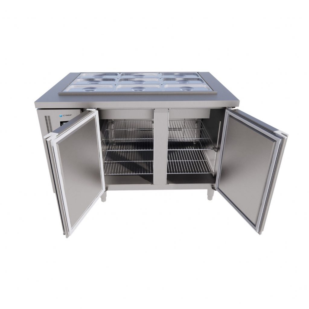 TỦ BÀN SALAD ICYMAX 2 CÁNH INOX 1200X750 ISR 2S127