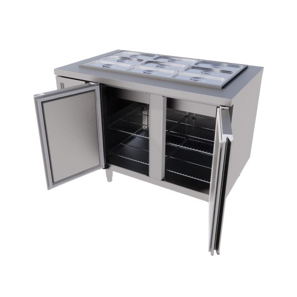 TỦ BÀN SALAD ICYMAX 2 CÁNH INOX 1200X750 ISR 2S127