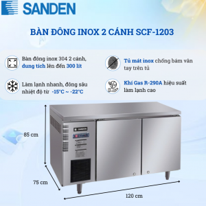 Bàn Đông Inox Sanden SCF-1203 300 Lít