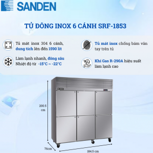 Tủ Đông Inox Sandent SRF-1853 1690 Lít