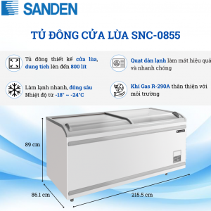 Tủ Đông Sanden SNC-0855 800 Lít