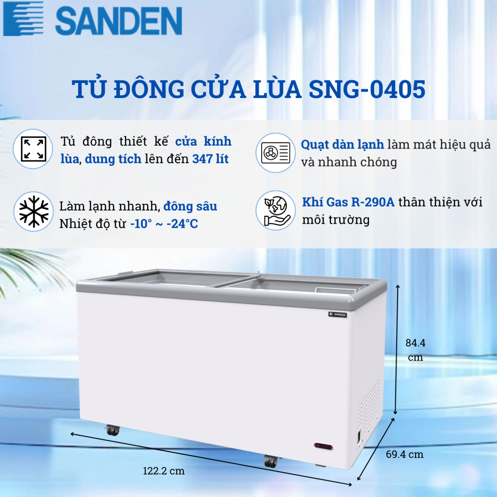 Tủ Đông Sanden SNG-0405 347 Lít