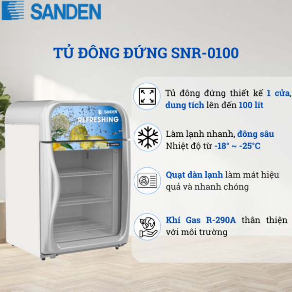 Tủ Đông Sanden SNR-0100 100 Lít