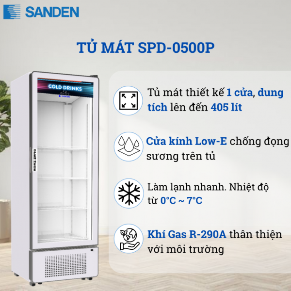 Tủ Mát Sanden SPD-0500P 405 Lít