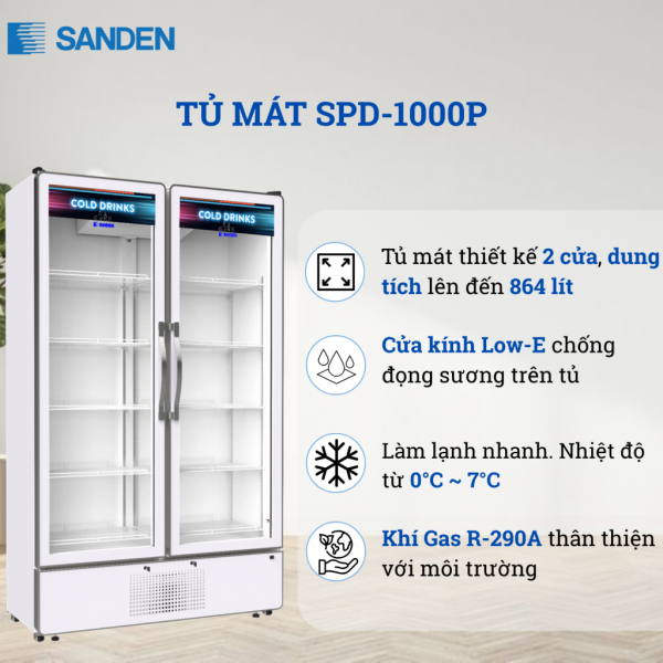 Tủ Mát Sanden SPD-1000P 864 Lít