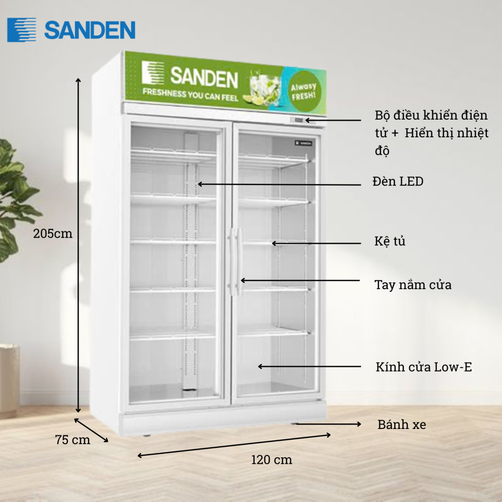 Tủ Mát Sanden SPM-1200C 1100 Lít