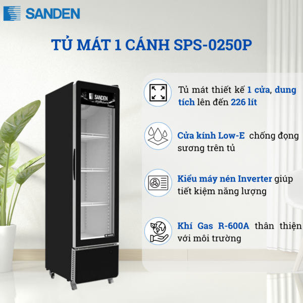 Tủ Mát Sanden SPS-0250P 226 Lít