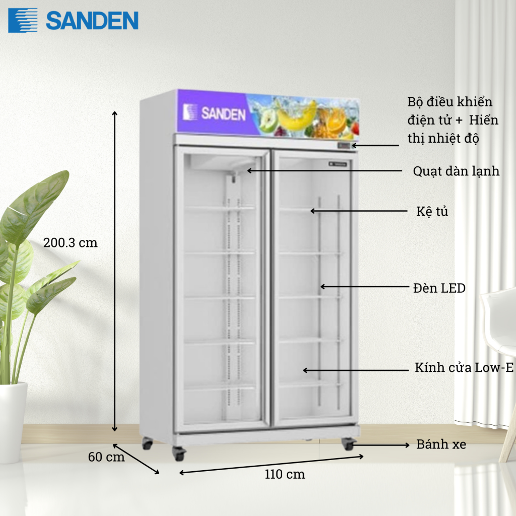 Tủ Mát Sanden YPC-1100 765 Lít