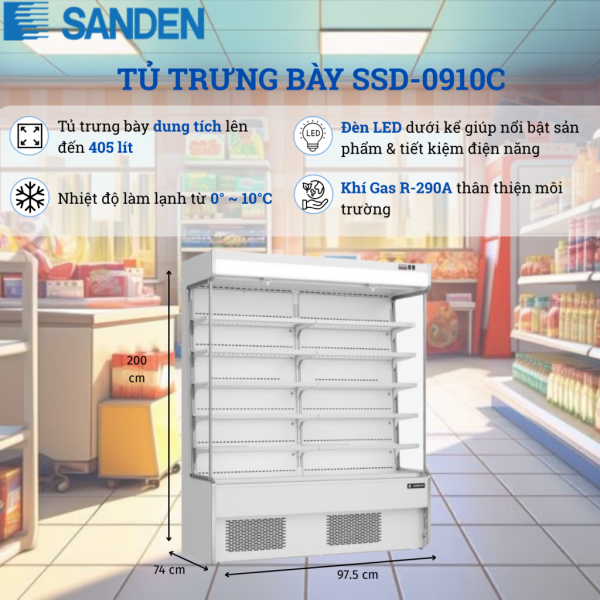 Tủ Trưng Bày Sanden SSD-0910C 405 Lít