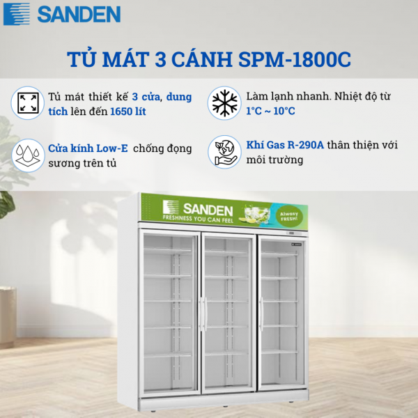 Tủ át Sanden SPM-1800C 1650 Lít