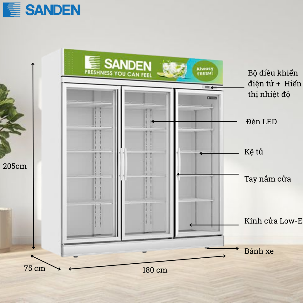 Tủ át Sanden SPM-1800C 1650 Lít