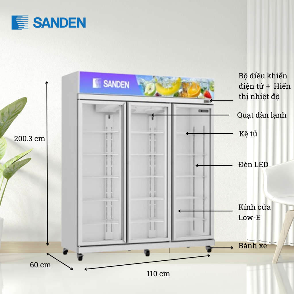 Tủ mát Sanden YPC-1650 1160 Lít